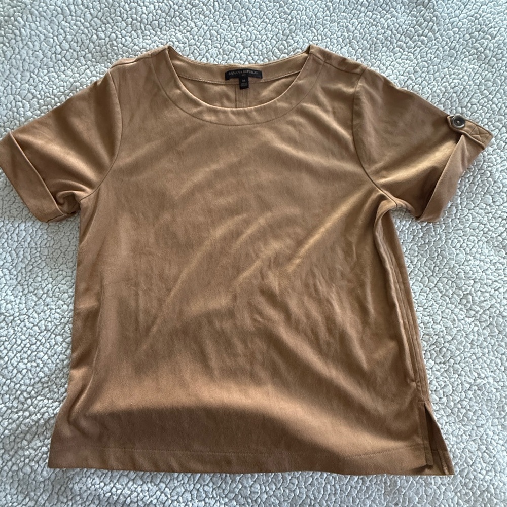 Banana Republic Factory vegan suede top new classic camel medium